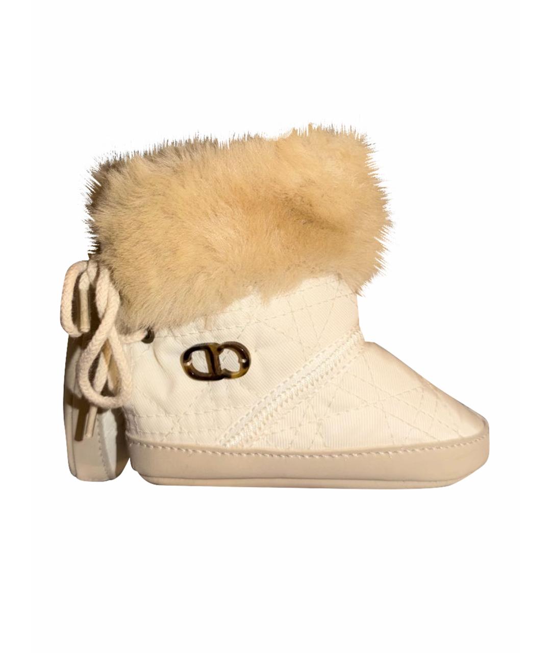 CHRISTIAN DIOR Бежевые кожаные пинетки, фото 1