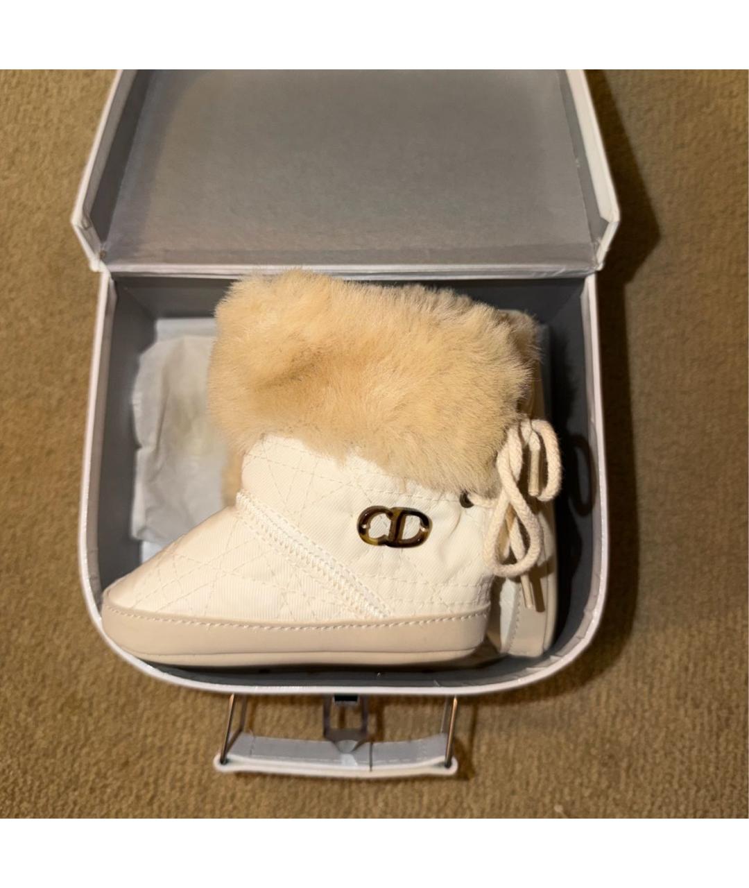 CHRISTIAN DIOR Бежевые кожаные пинетки, фото 5