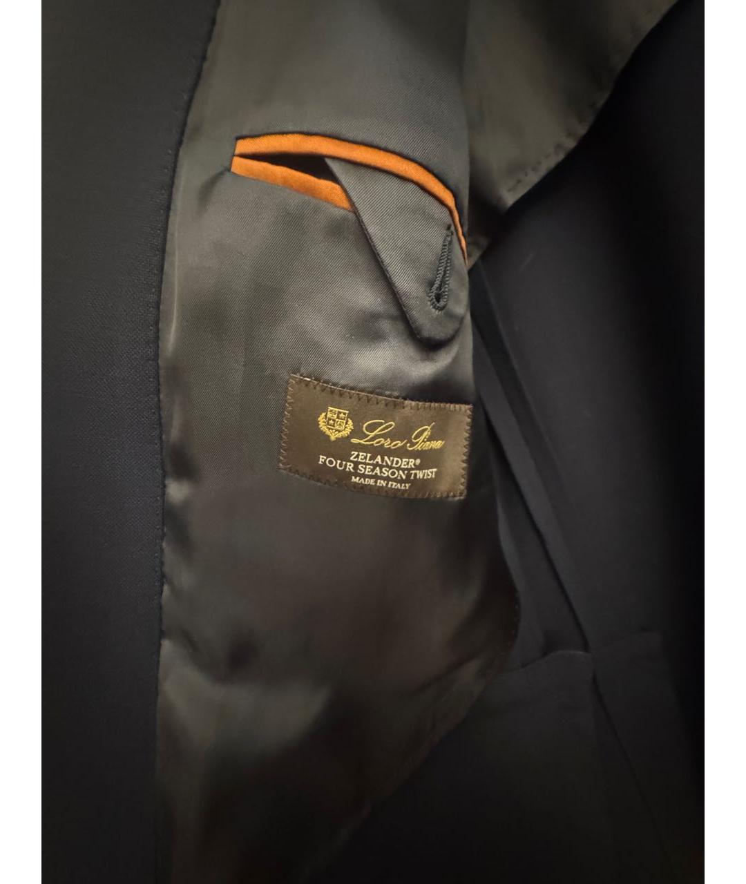 LORO PIANA Темно-синий шерстяной пиджак, фото 4