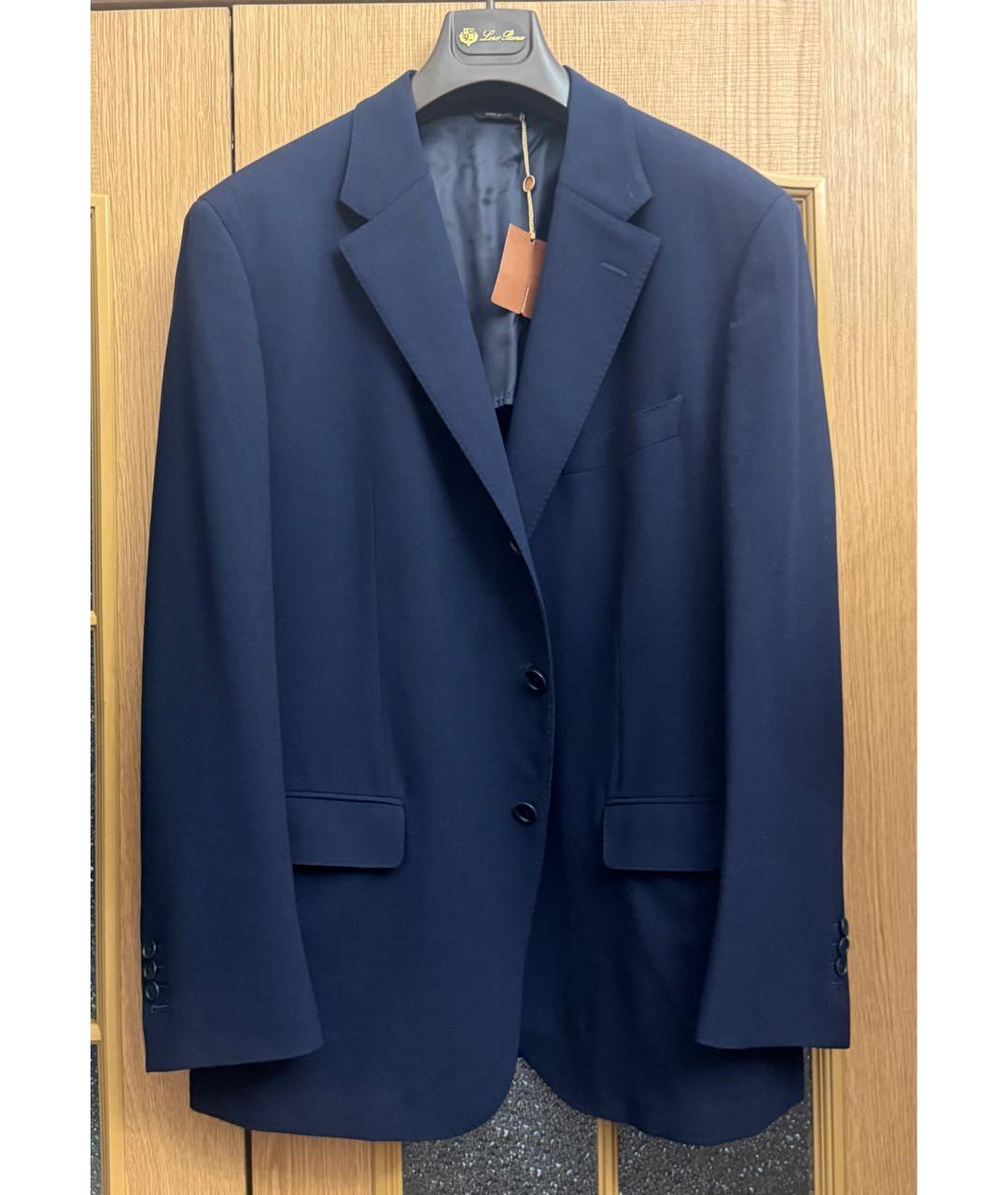 LORO PIANA Темно-синий шерстяной пиджак, фото 3