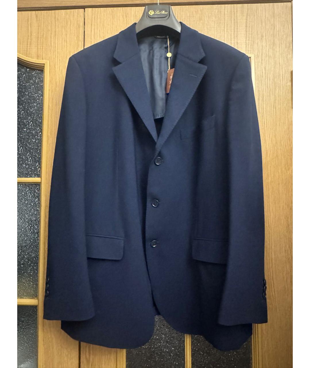 LORO PIANA Темно-синий шерстяной пиджак, фото 7
