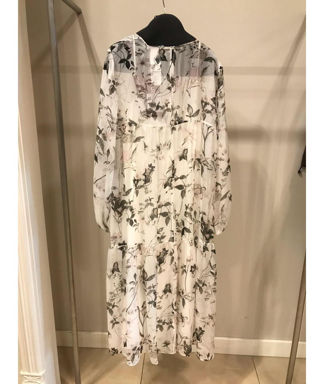 MAX MARA STUDIO Белое шелковое повседневное платье, фото 4