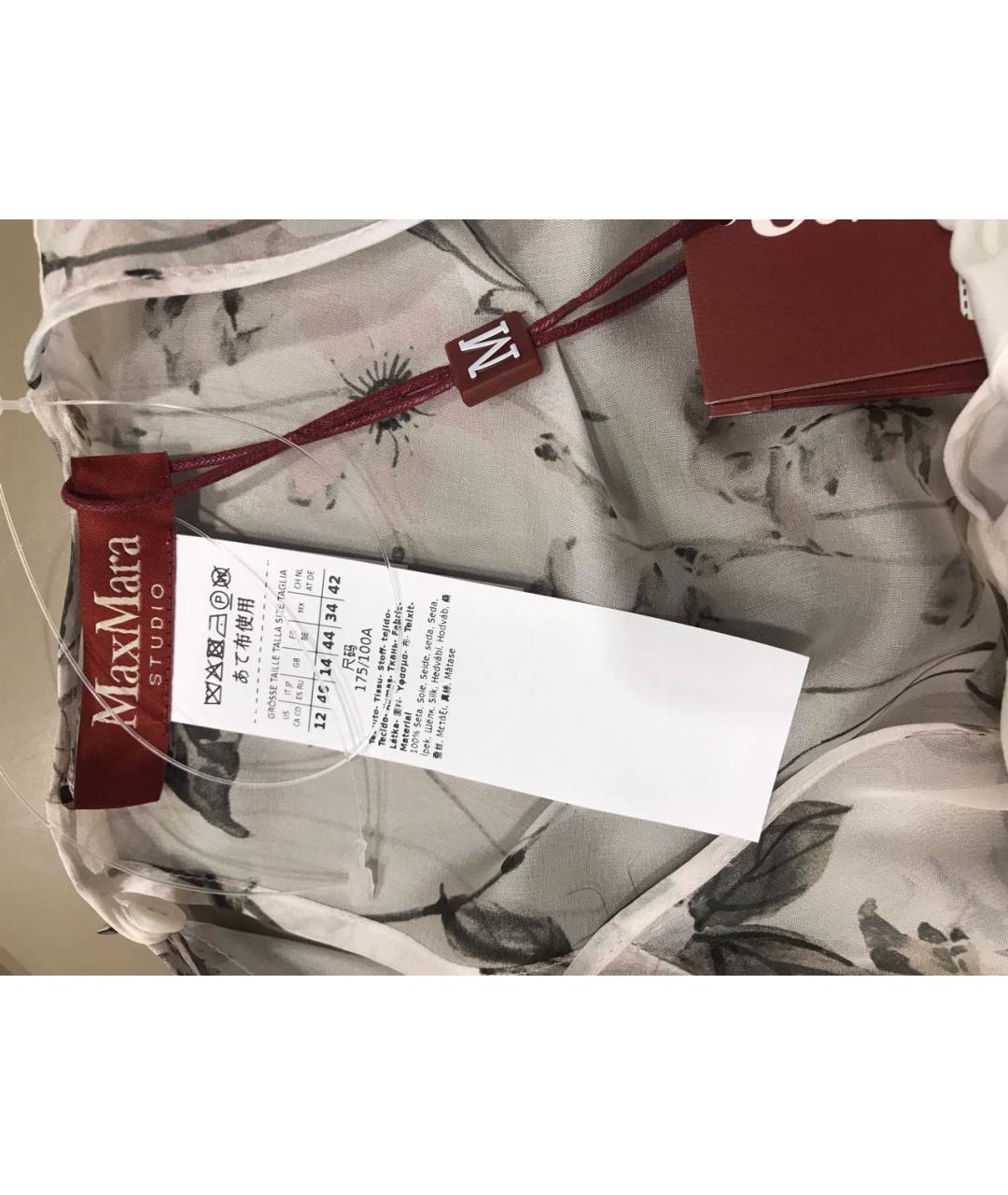 MAX MARA STUDIO Белое шелковое повседневное платье, фото 5