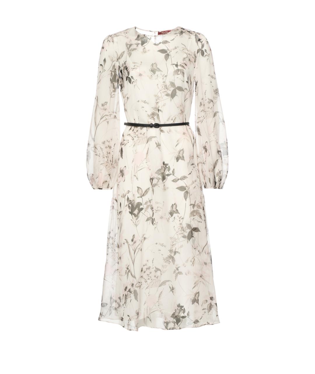 MAX MARA STUDIO Белое шелковое повседневное платье, фото 1