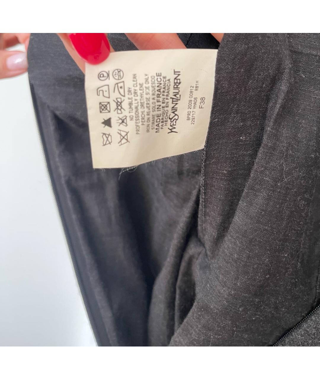 YVES SAINT LAURENT BEAUTY Серое шерстяное платье, фото 4