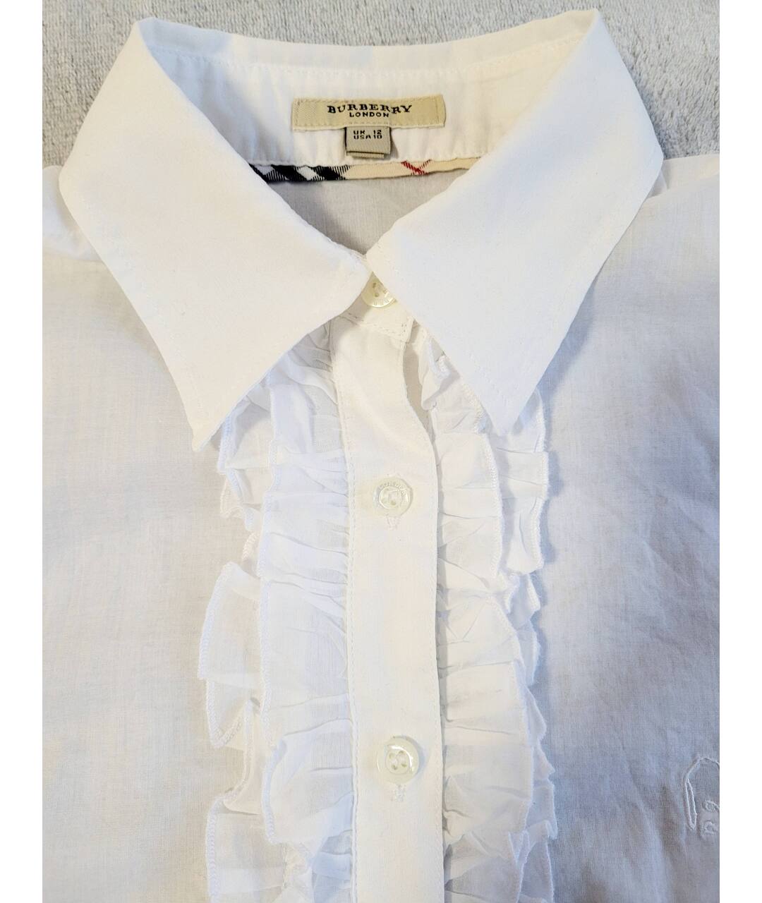 BURBERRY Белая хлопковая рубашка, фото 5