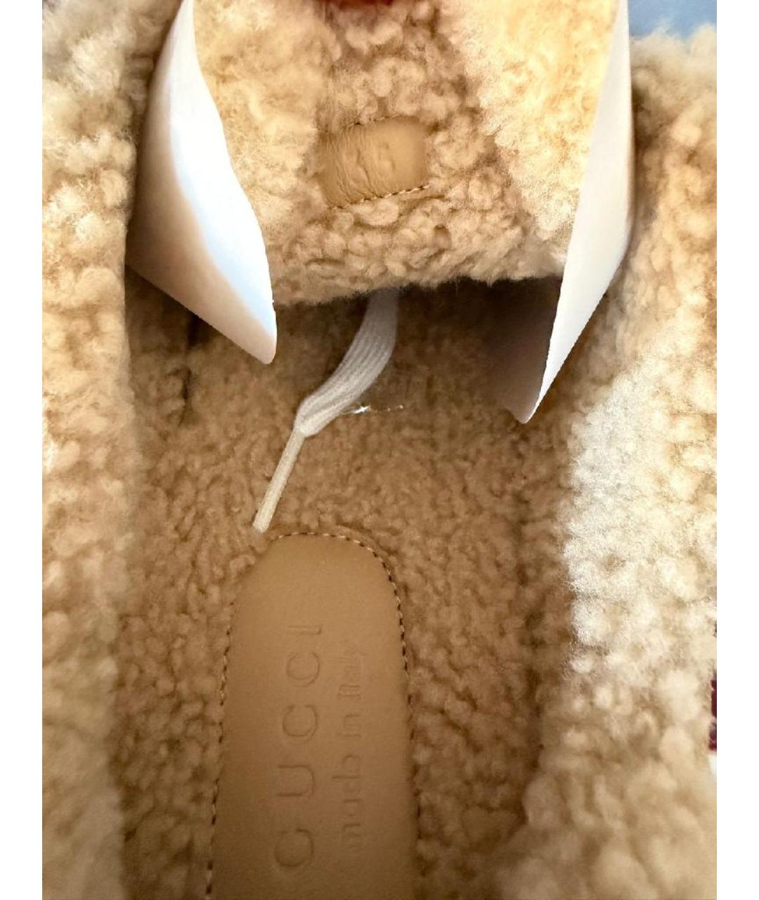 GUCCI Бежевые замшевые кеды, фото 4