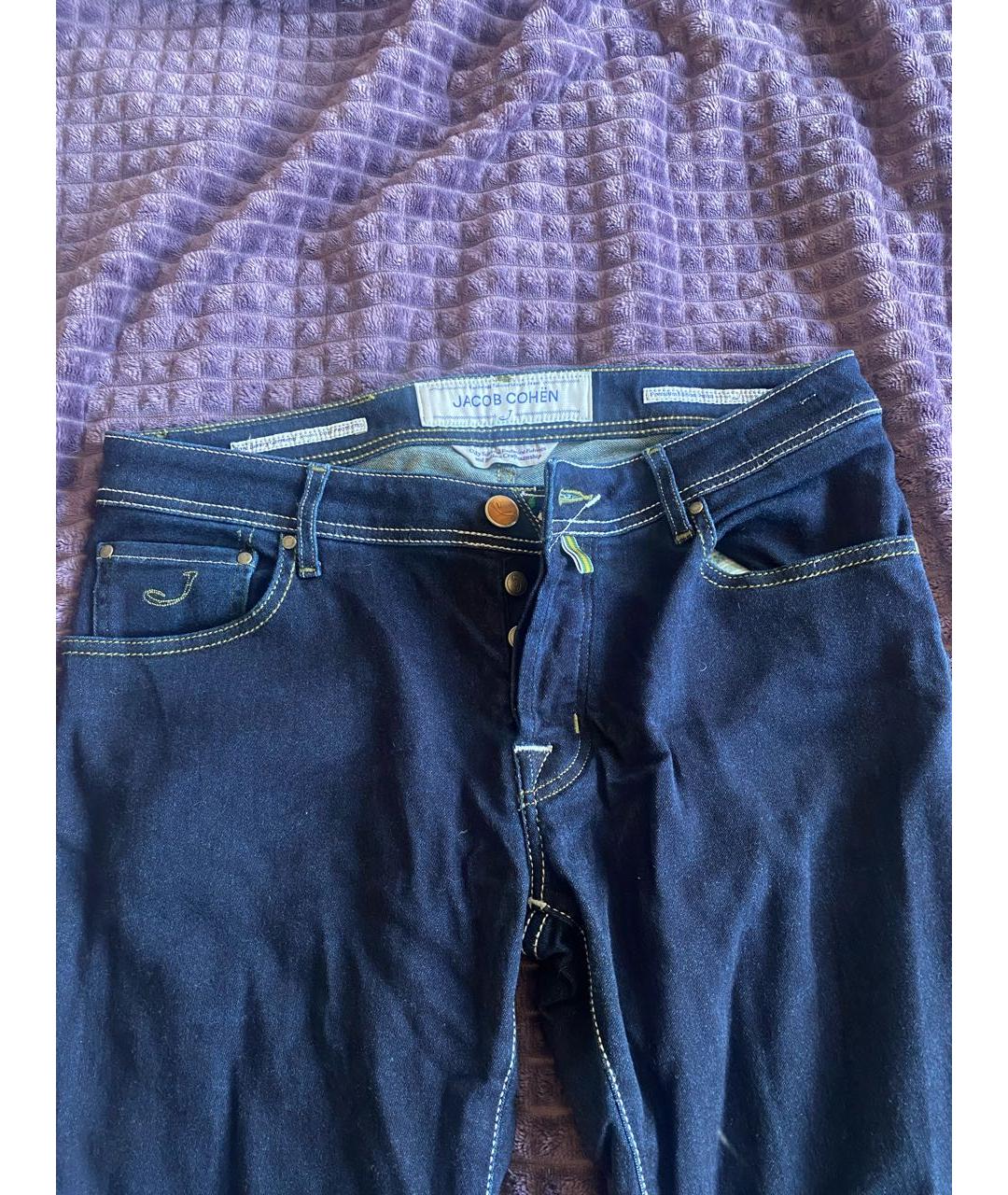 JACOB COHEN Темно-синие хлопко-эластановые джинсы скинни, фото 4