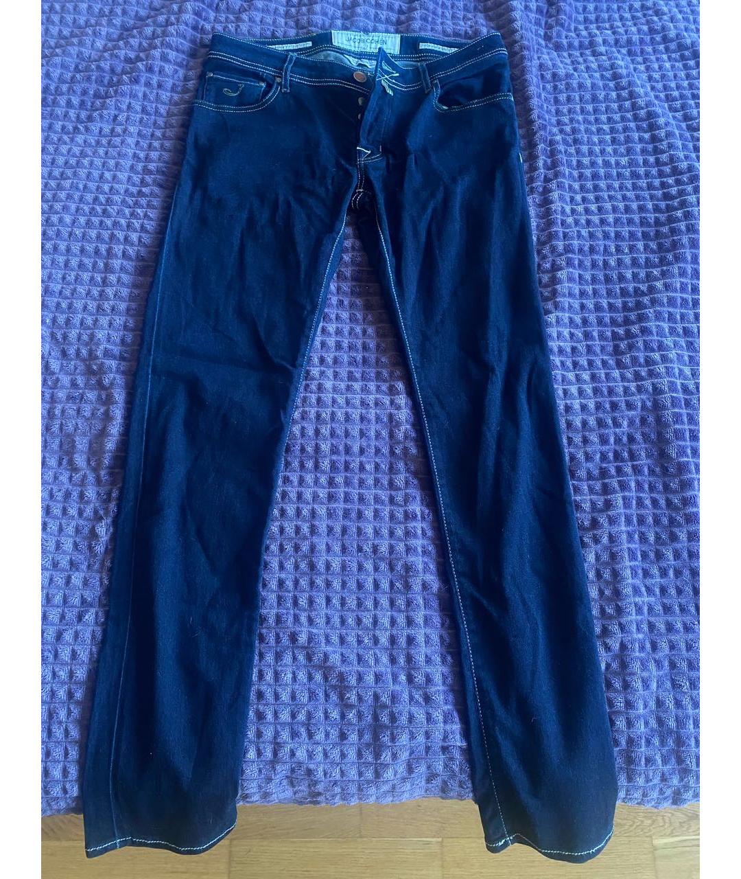 JACOB COHEN Темно-синие хлопко-эластановые джинсы скинни, фото 9