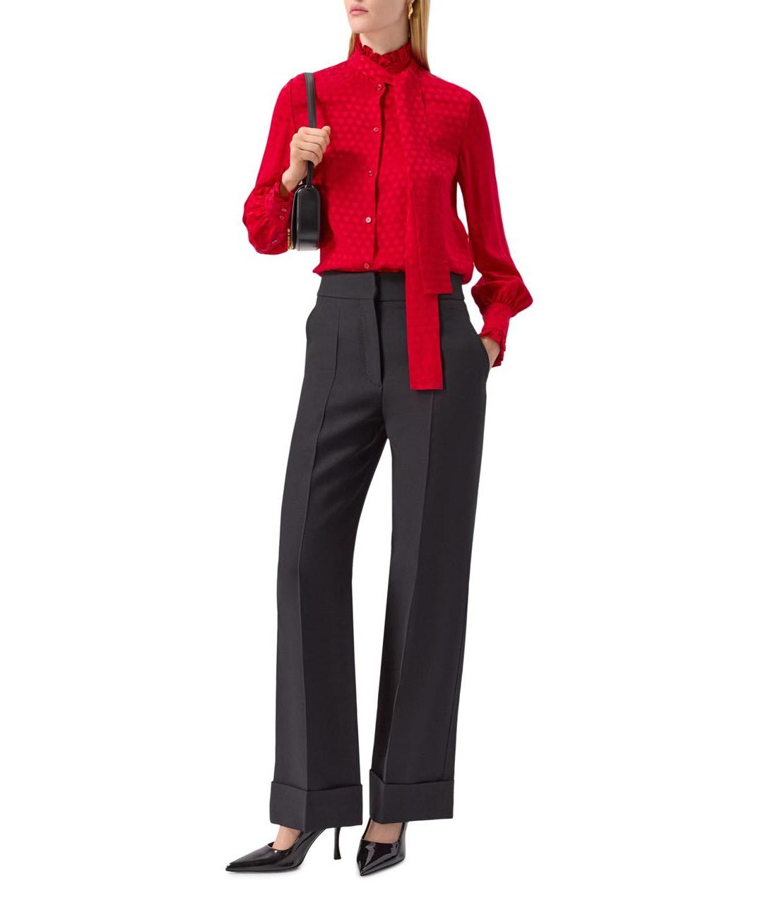 VALENTINO Черные шерстяные брюки широкие, фото 2