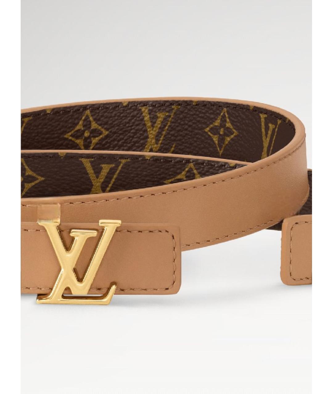 LOUIS VUITTON Коричневый кожаный ремень, фото 2