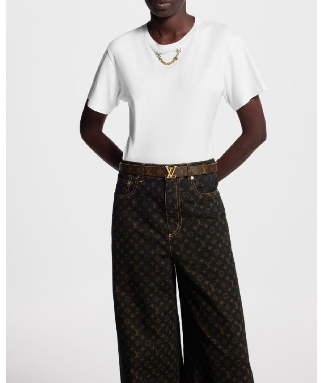 LOUIS VUITTON Коричневый кожаный ремень, фото 5