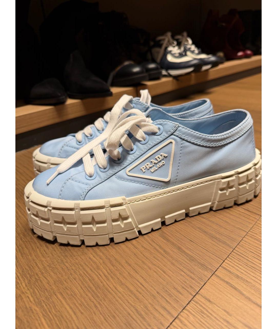 PRADA Голубые кеды, фото 5
