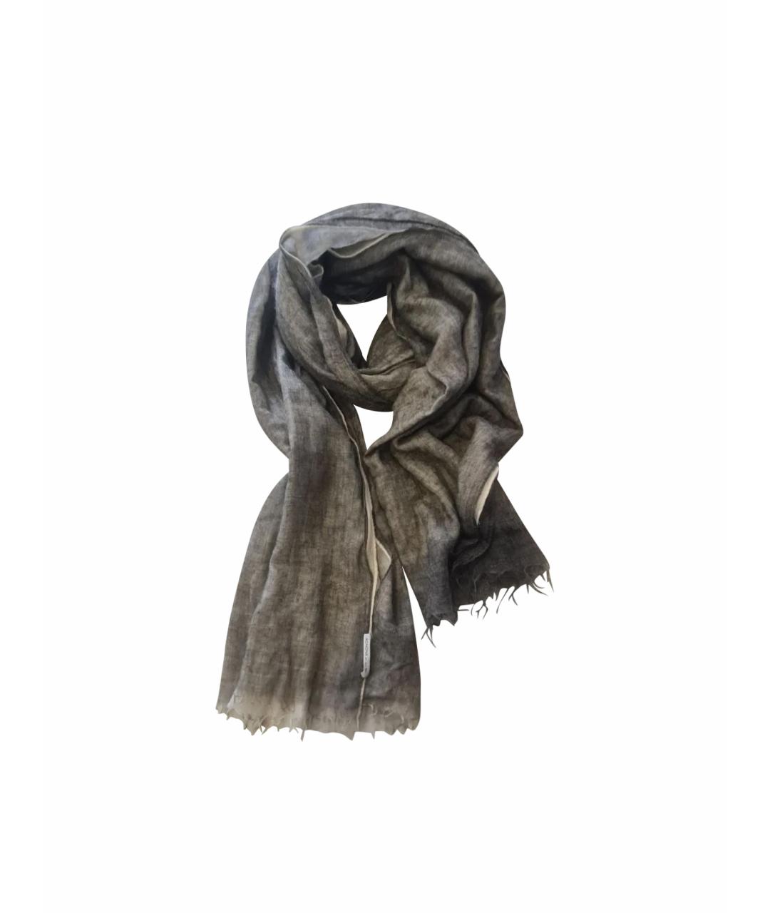 AGNONA Серый кашемировый шарф, фото 1