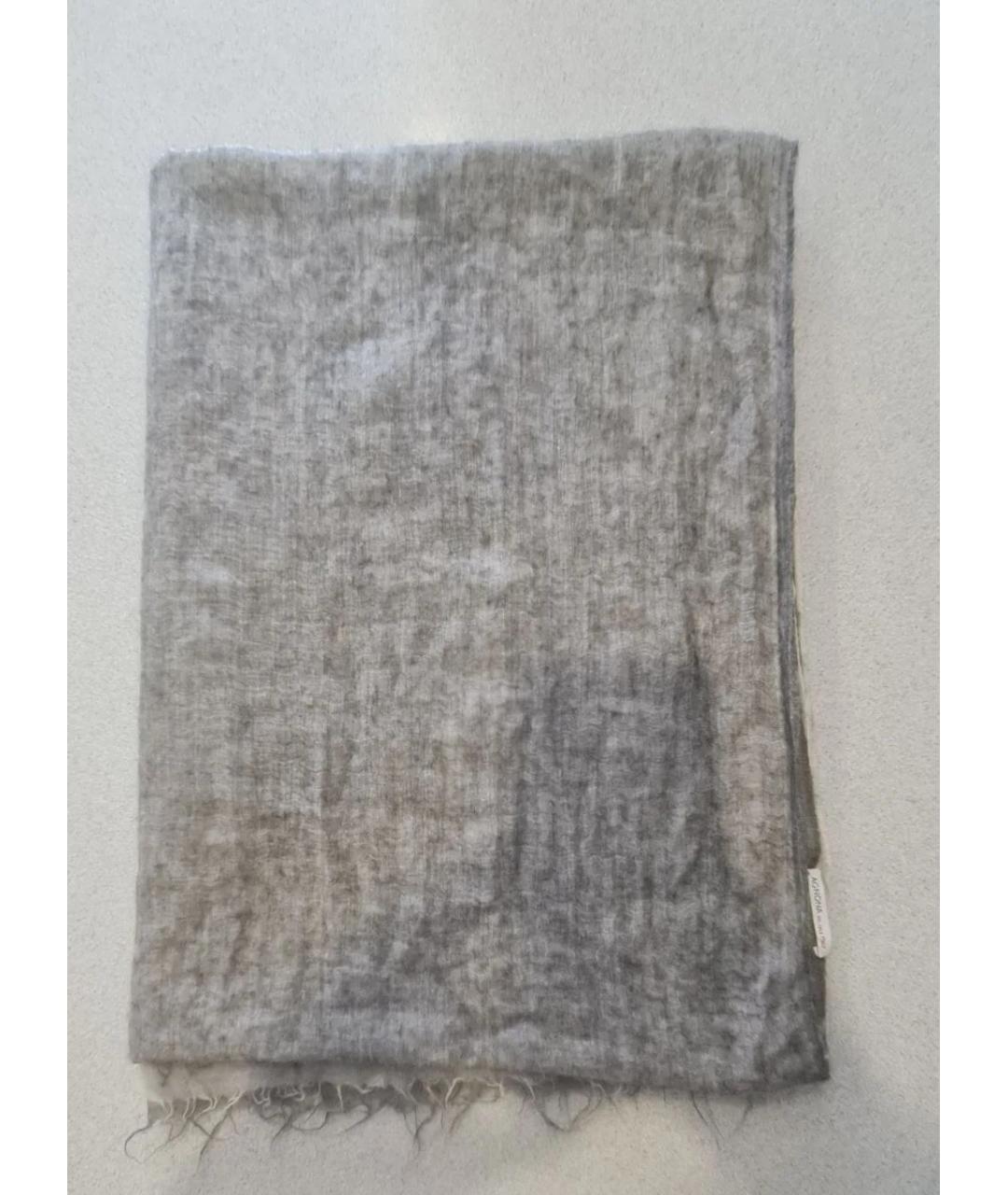 AGNONA Серый кашемировый шарф, фото 2