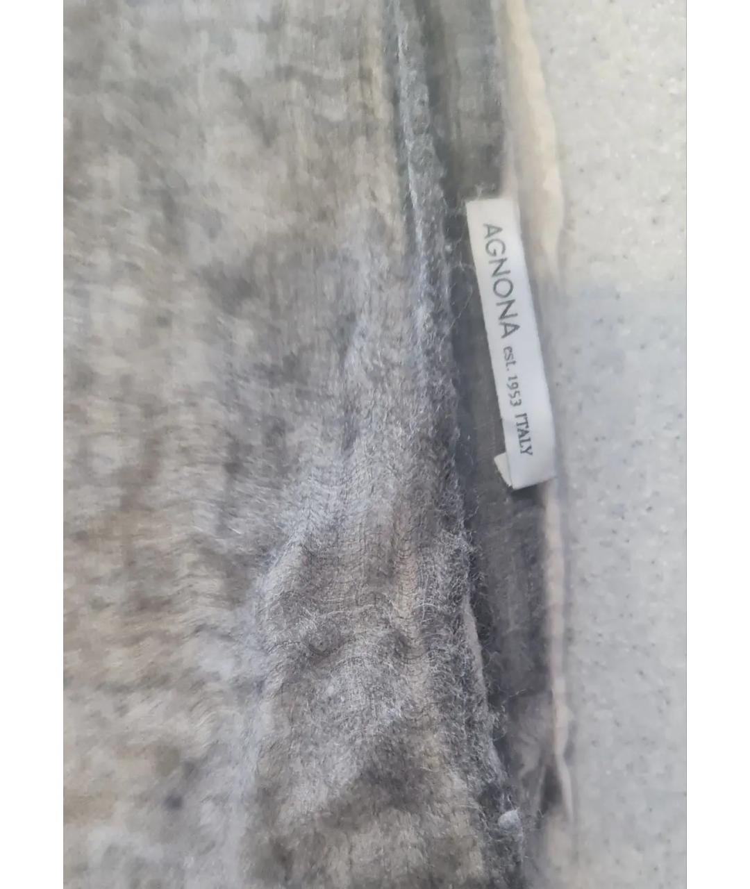 AGNONA Серый кашемировый шарф, фото 3