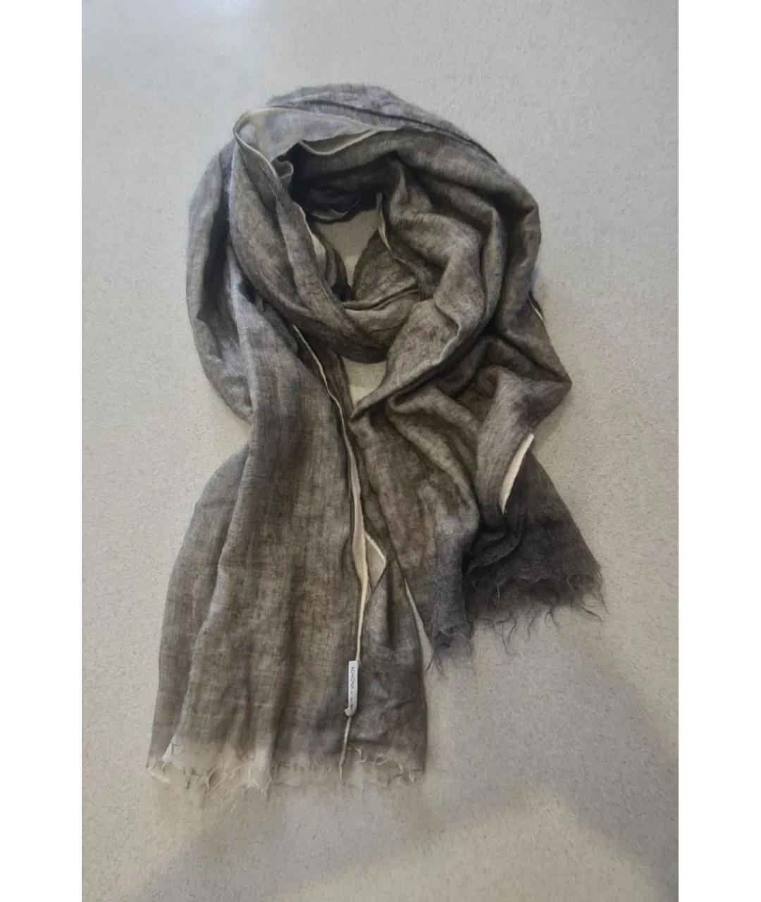 AGNONA Серый кашемировый шарф, фото 6