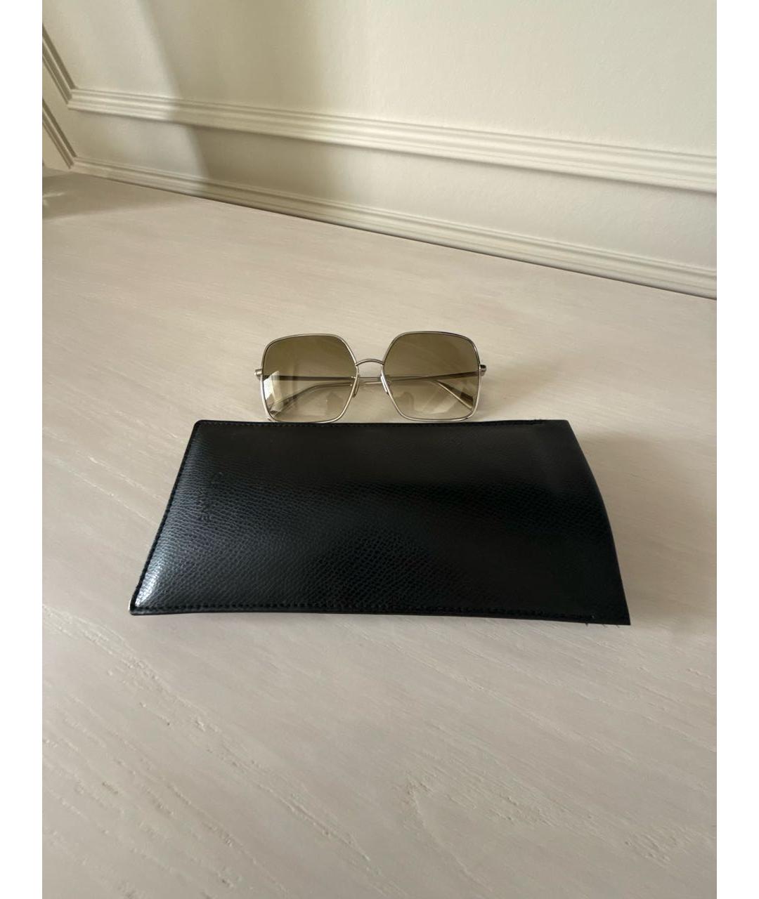 CELINE Серебряные металлические солнцезащитные очки, фото 8