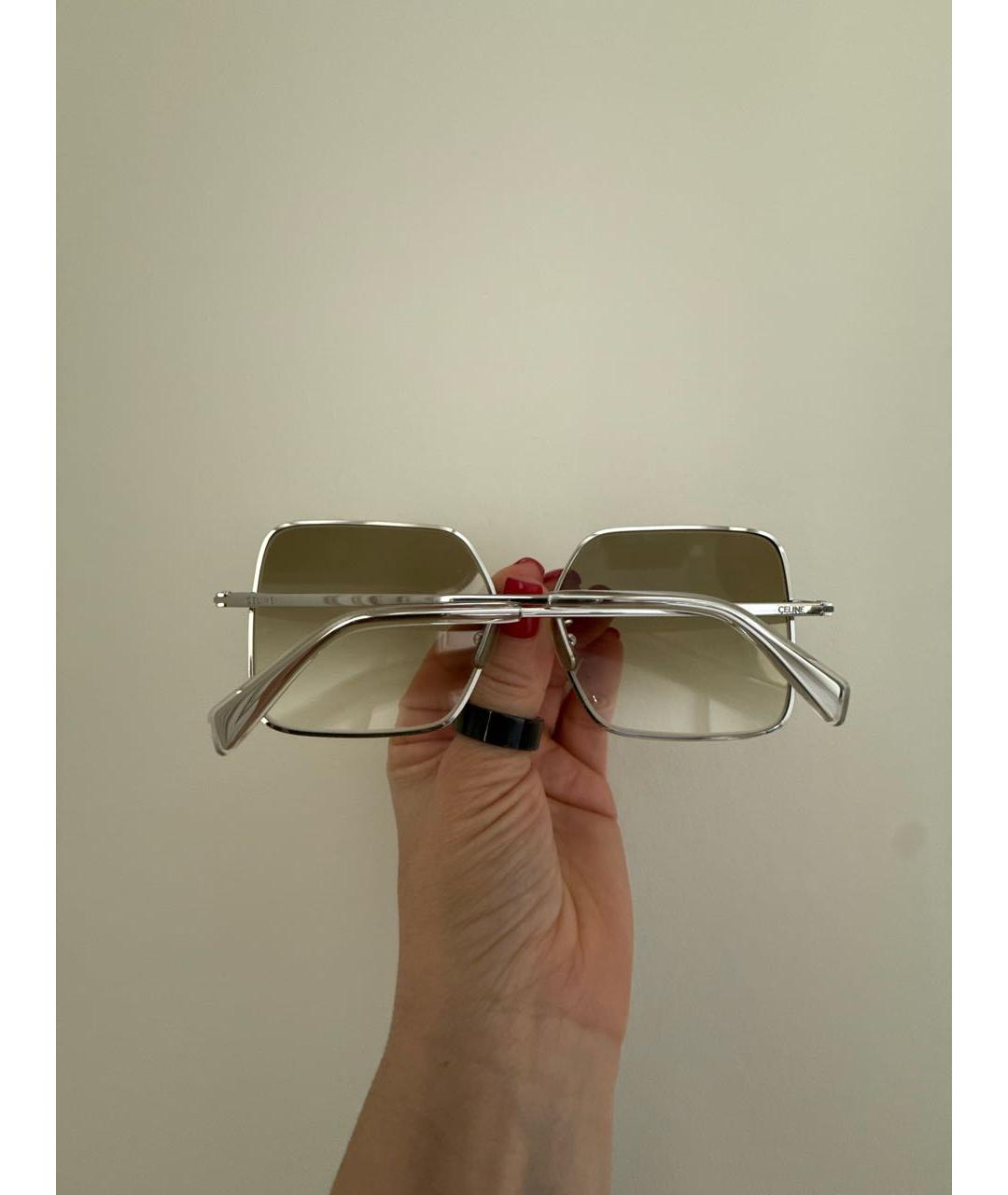 CELINE Серебряные металлические солнцезащитные очки, фото 7
