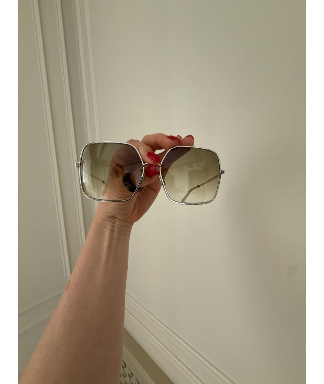 CELINE Серебряные металлические солнцезащитные очки, фото 2