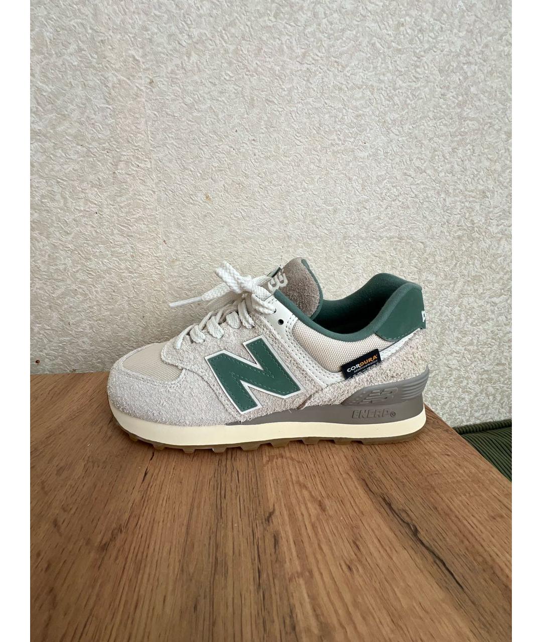 NEW BALANCE Бежевые замшевые кроссовки, фото 4