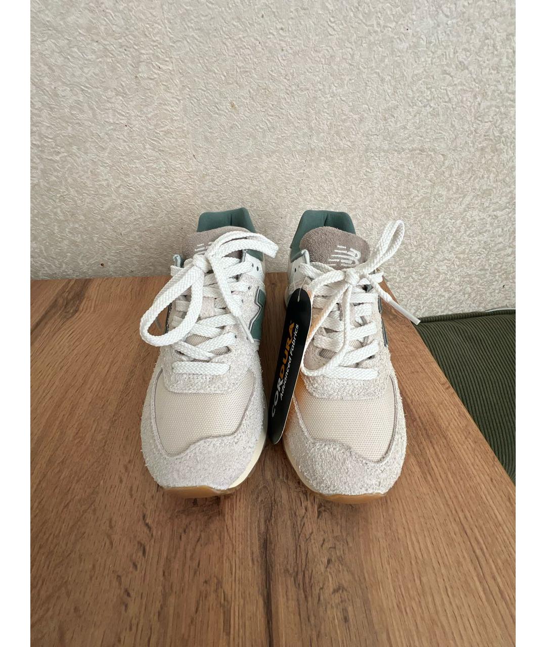 NEW BALANCE Бежевые замшевые кроссовки, фото 2