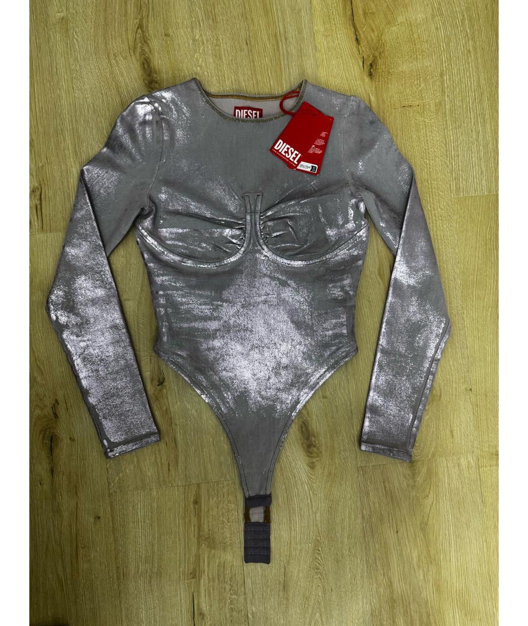 DIESEL Розовое хлопко-эластановое боди, фото 5