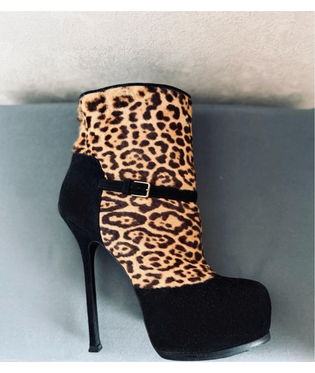 SAINT LAURENT Мульти замшевые ботильоны, фото 7