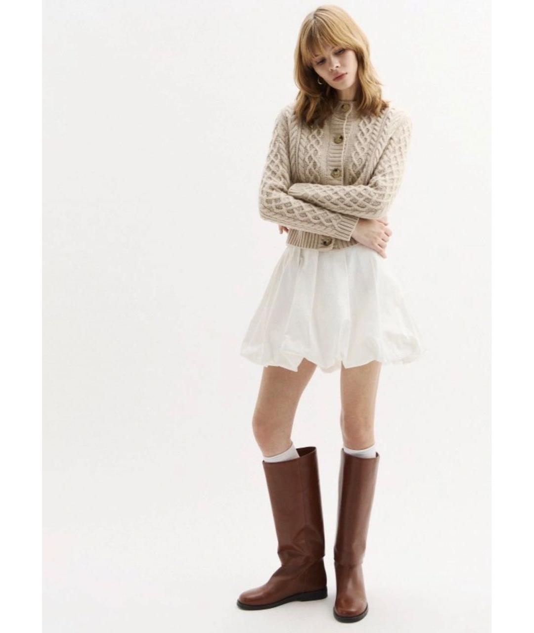 WEEKEND MAX MARA Бежевый шерстяной кардиган, фото 7