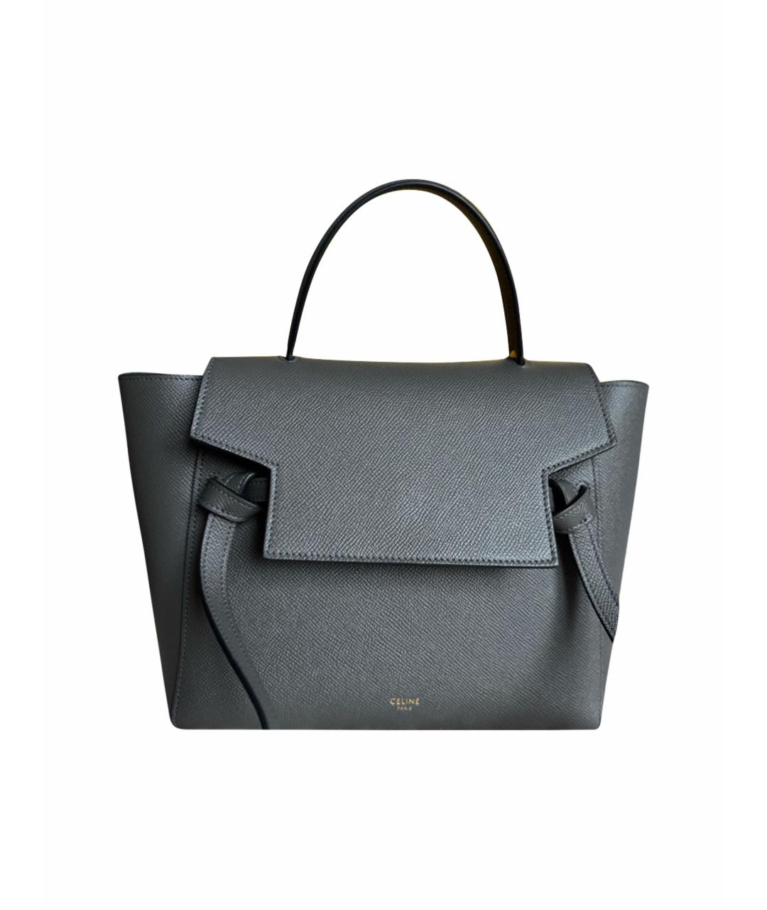 CELINE Серая кожаная сумка тоут, фото 1