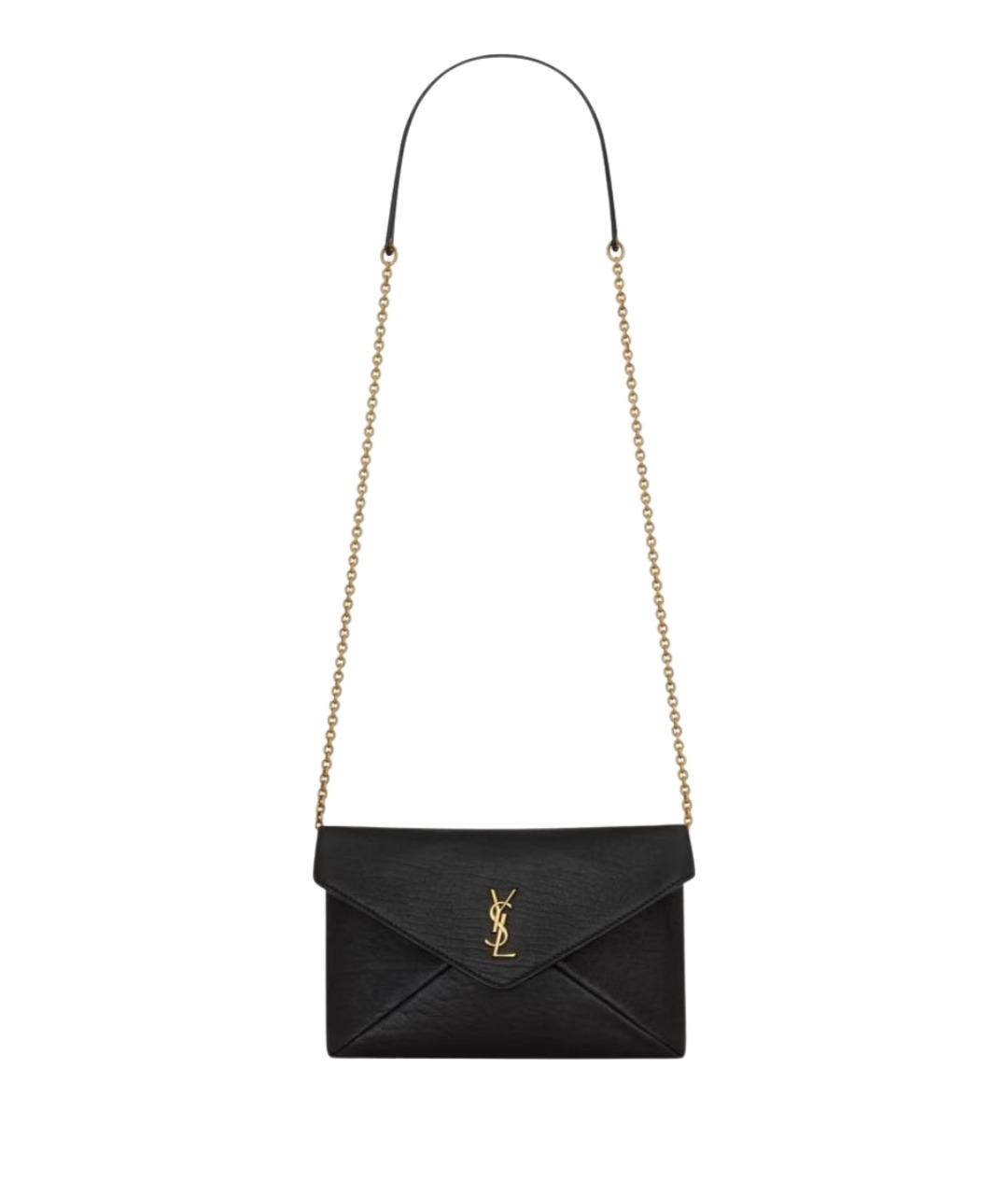 SAINT LAURENT Черная кожаная сумка через плечо, фото 1