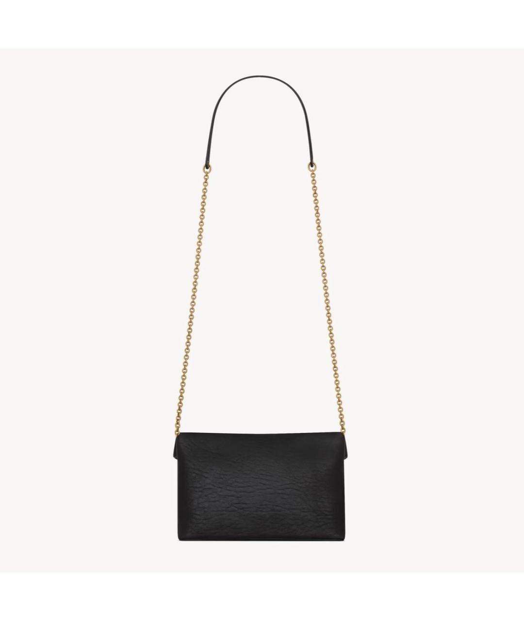 SAINT LAURENT Черная кожаная сумка через плечо, фото 2