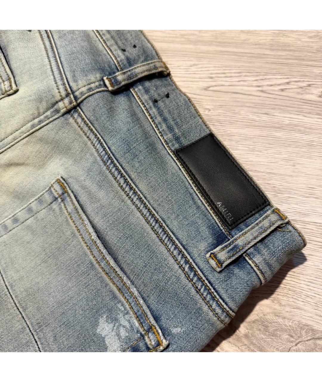 AMIRI Голубые хлопковые джинсы скинни, фото 4