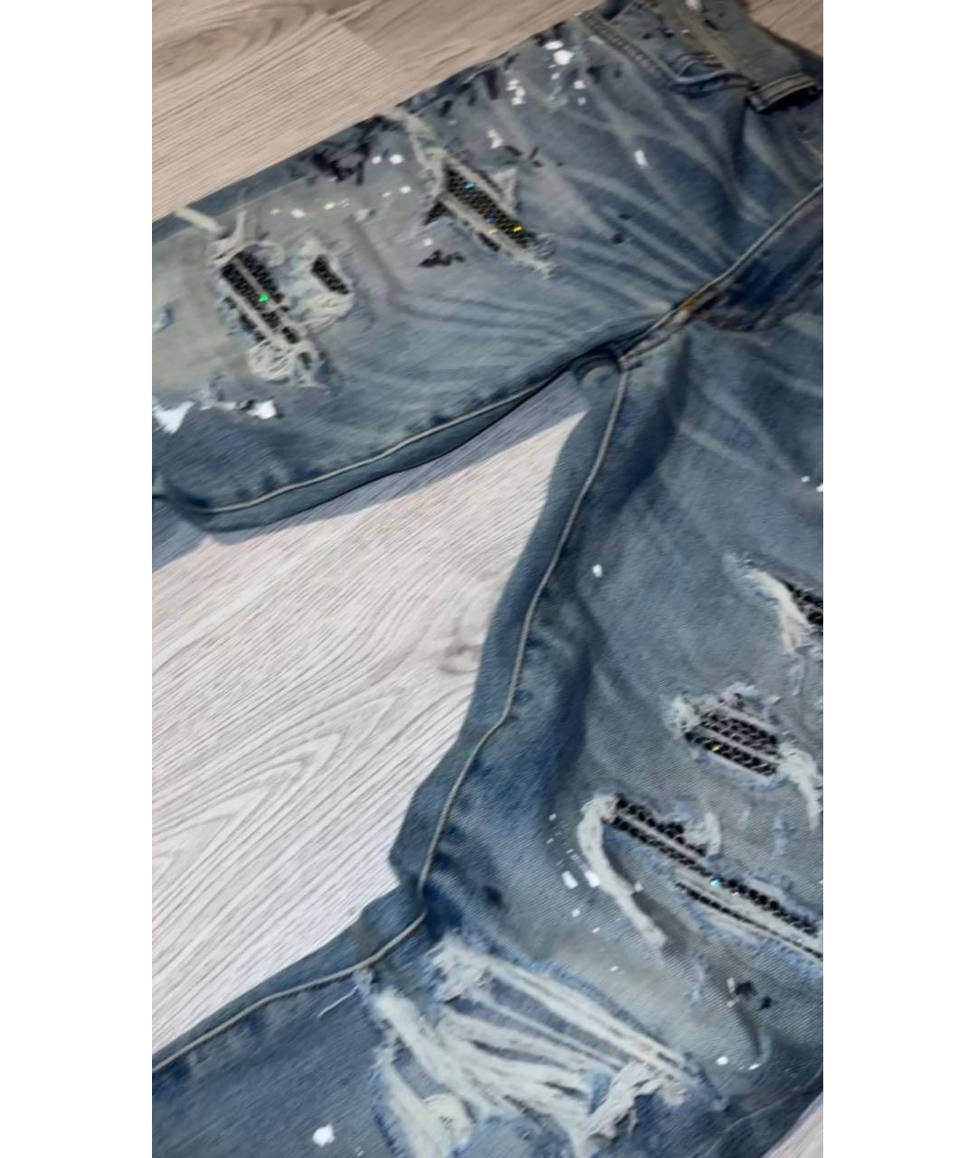 AMIRI Голубые хлопковые джинсы скинни, фото 3