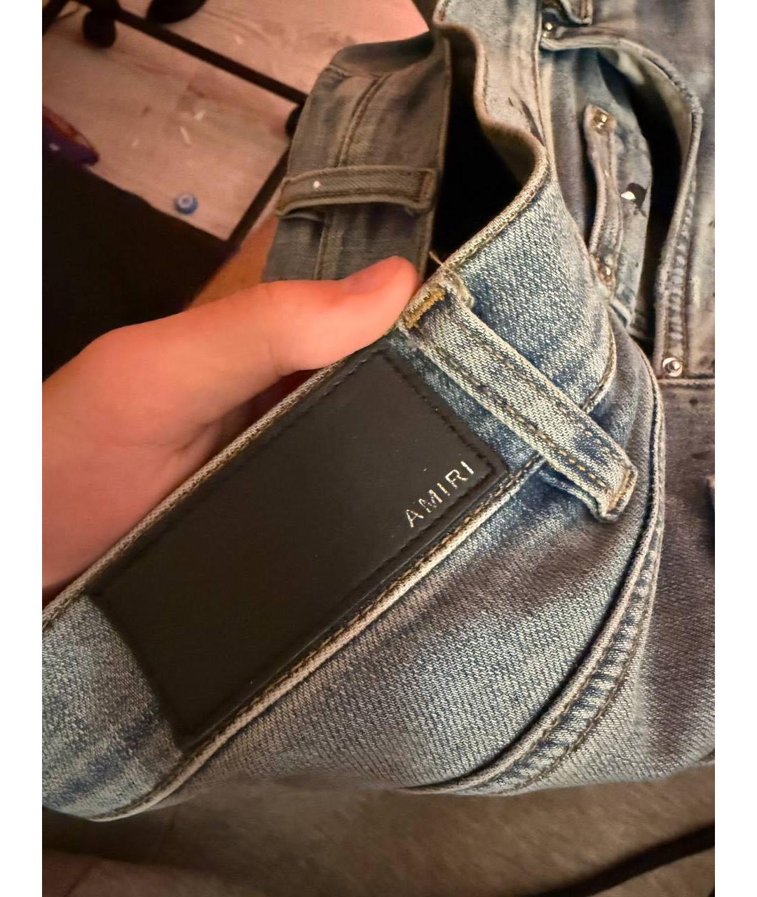 AMIRI Голубые хлопковые джинсы скинни, фото 7