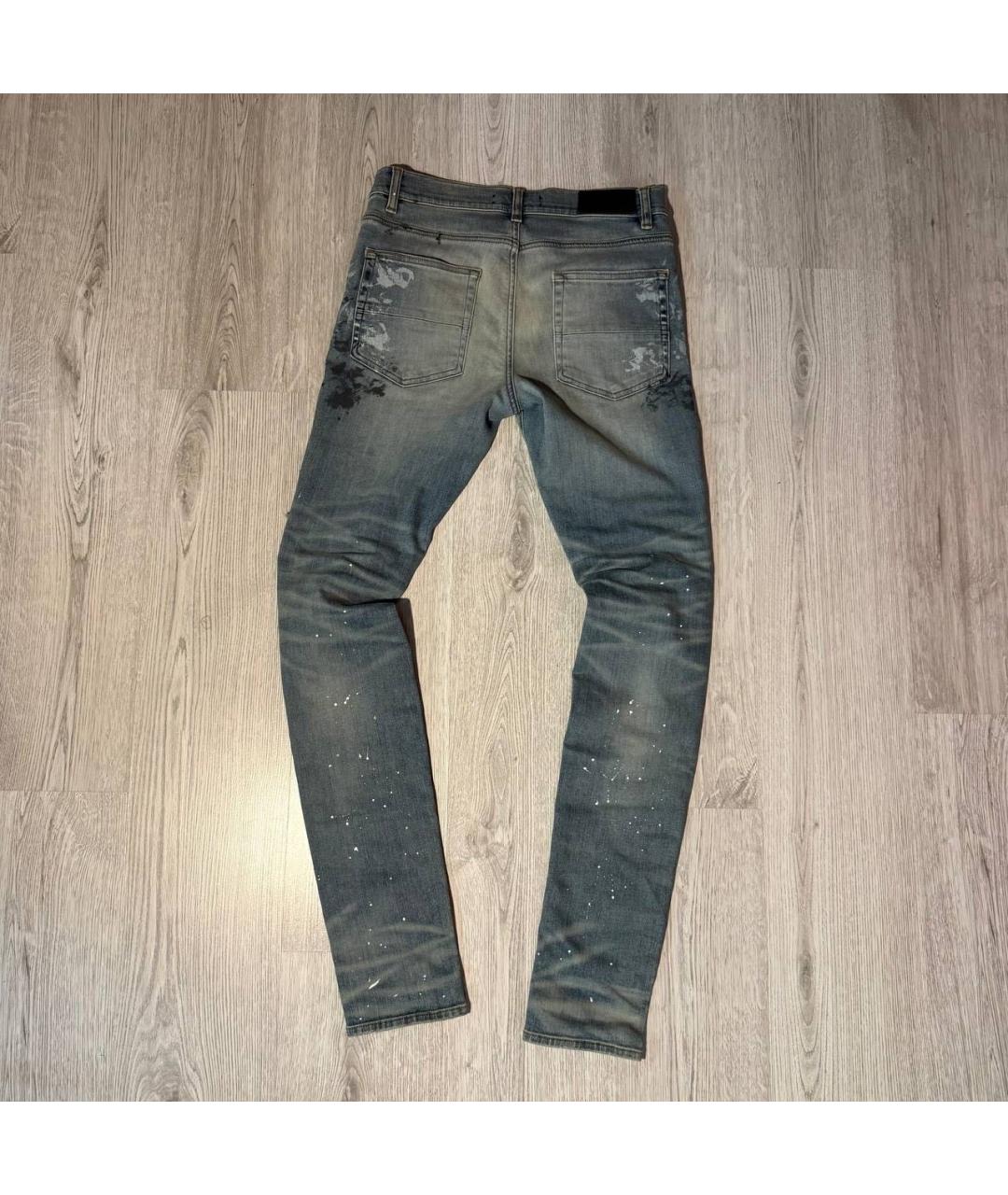 AMIRI Голубые хлопковые джинсы скинни, фото 2