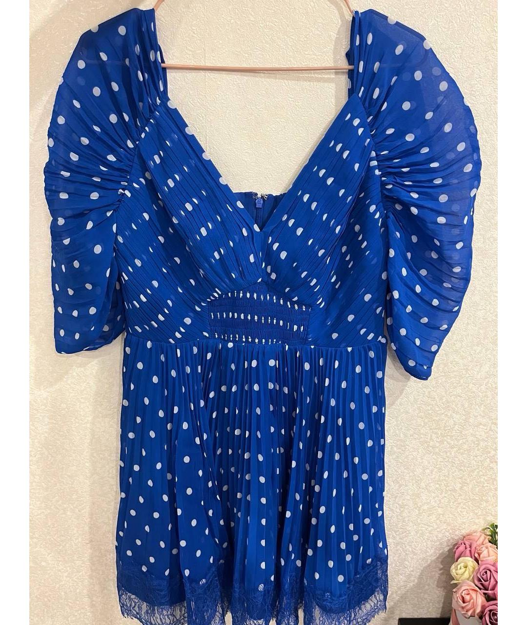 SELF-PORTRAIT Синее полиэстеровое коктейльное платье, фото 6