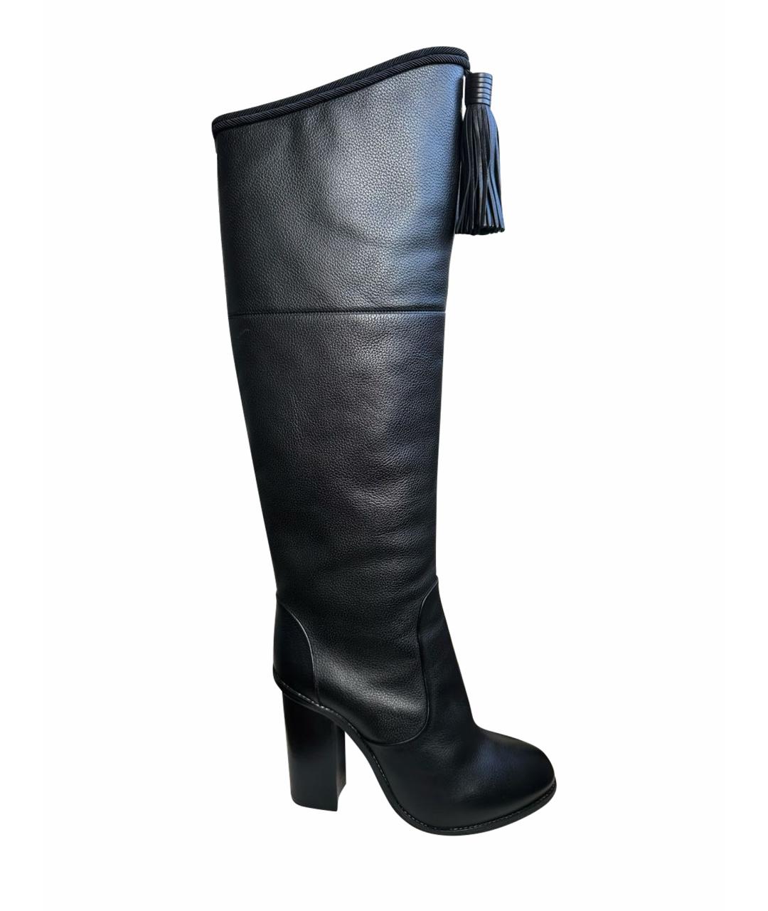 LANVIN Черные кожаные сапоги, фото 1