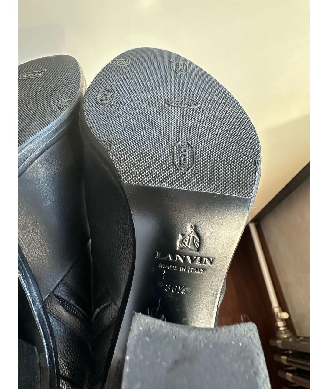 LANVIN Черные кожаные сапоги, фото 8