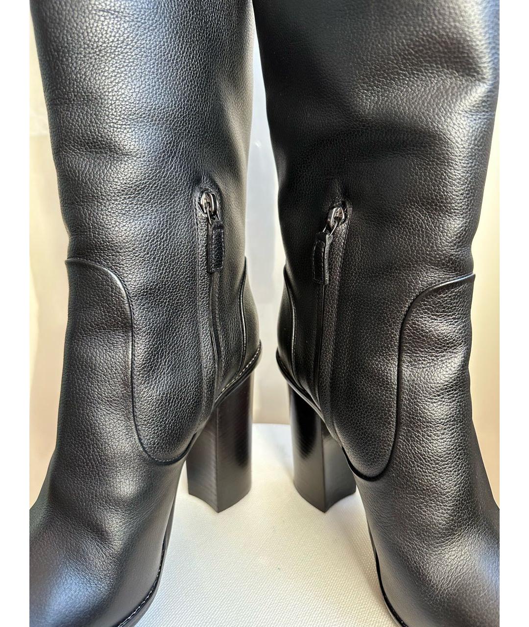 LANVIN Черные кожаные сапоги, фото 5