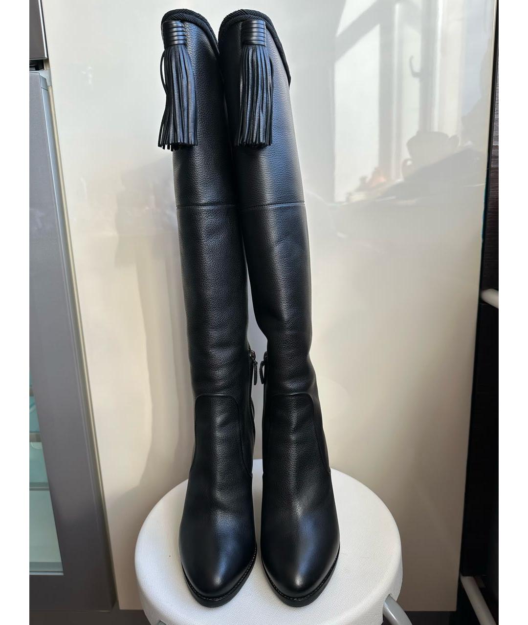 LANVIN Черные кожаные сапоги, фото 2