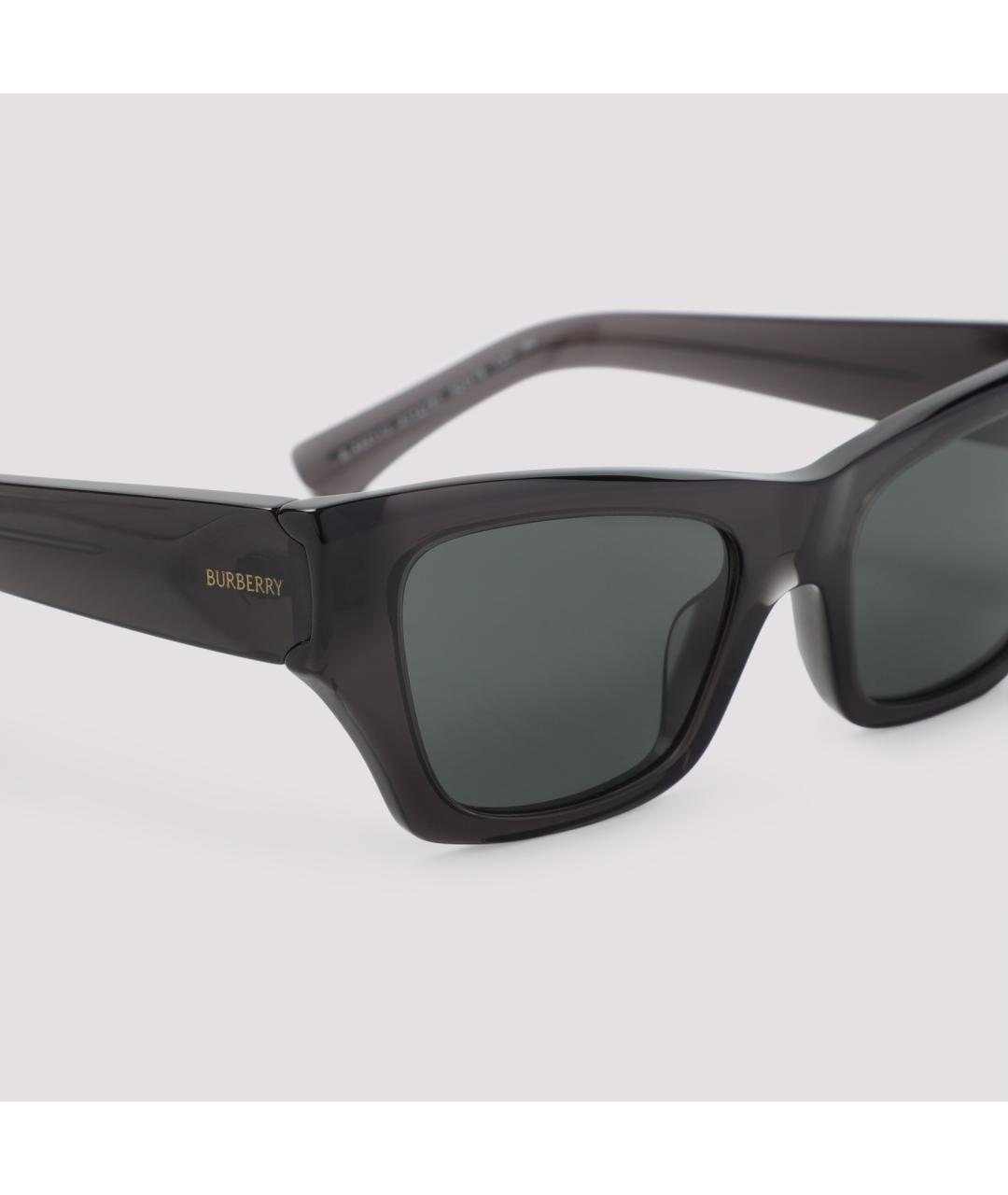 BURBERRY Черные пластиковые солнцезащитные очки, фото 3