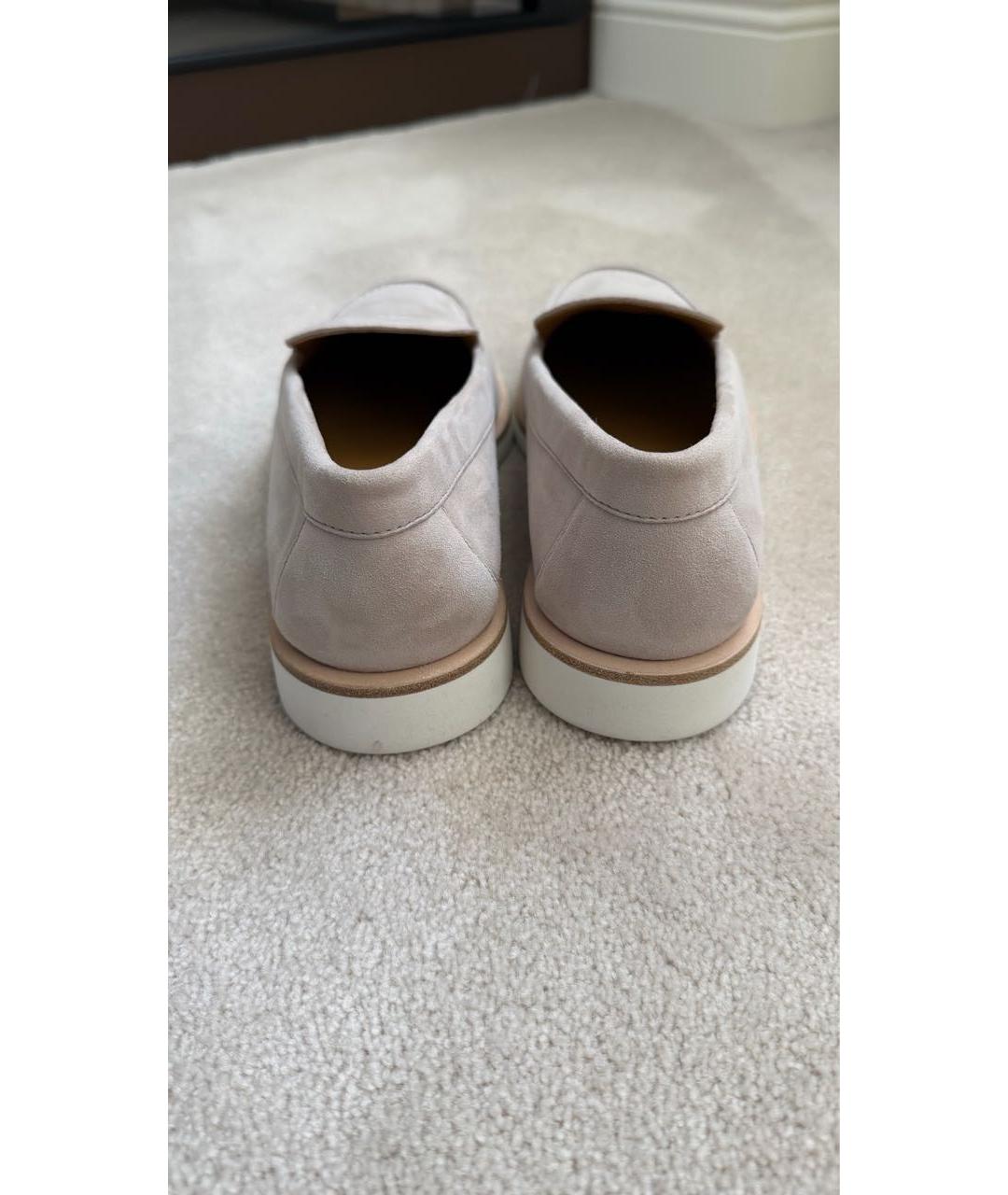 HERMES Бежевые замшевые лоферы, фото 4