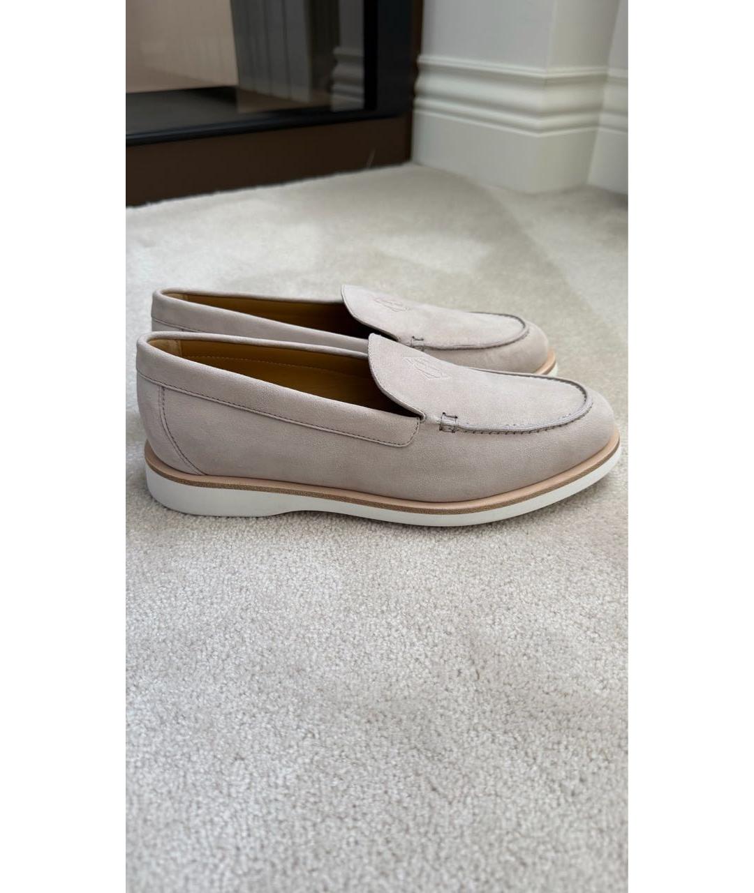 HERMES Бежевые замшевые лоферы, фото 5