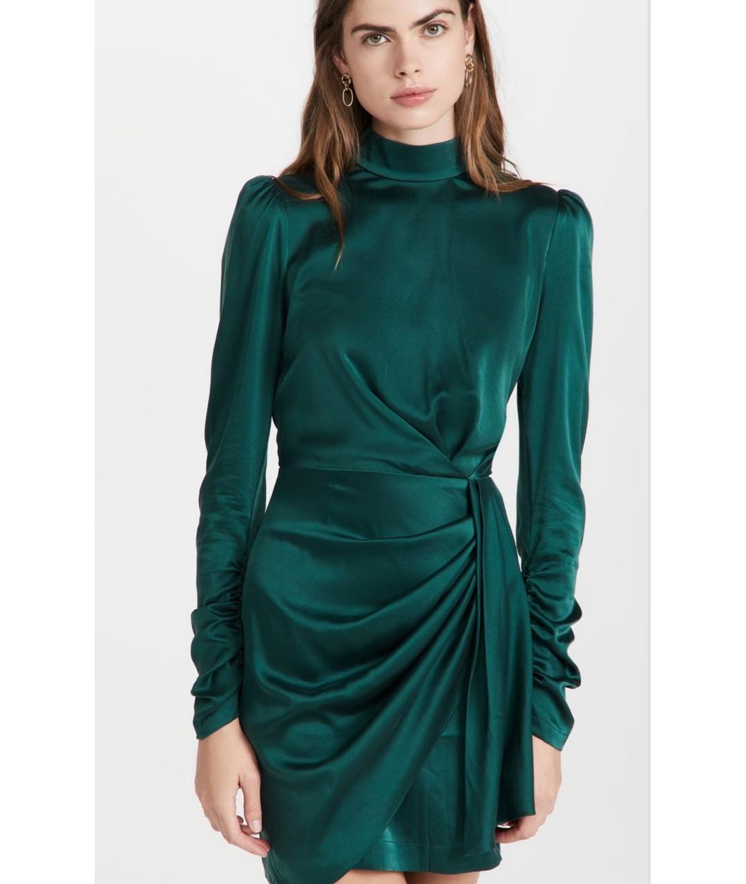 ZIMMERMANN Зеленые шелковое коктейльное платье, фото 3
