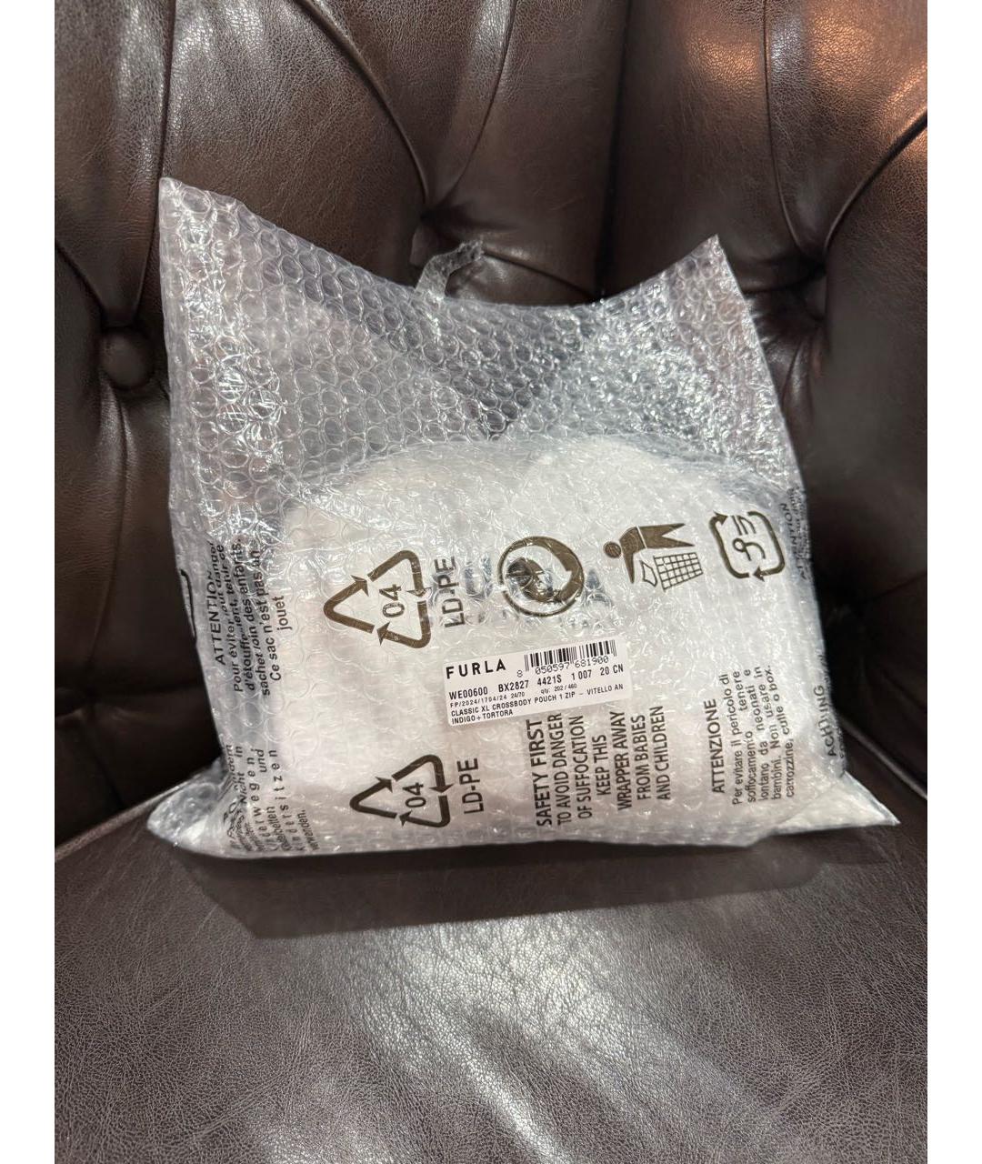 FURLA Темно-синяя кожаная сумка через плечо, фото 8