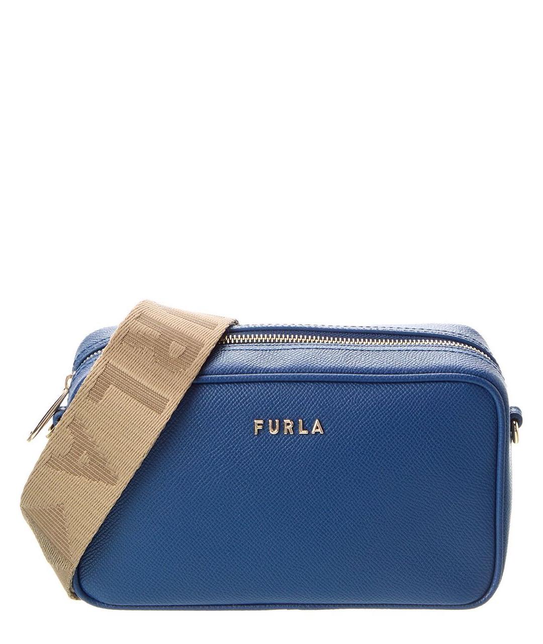 FURLA Темно-синяя кожаная сумка через плечо, фото 9