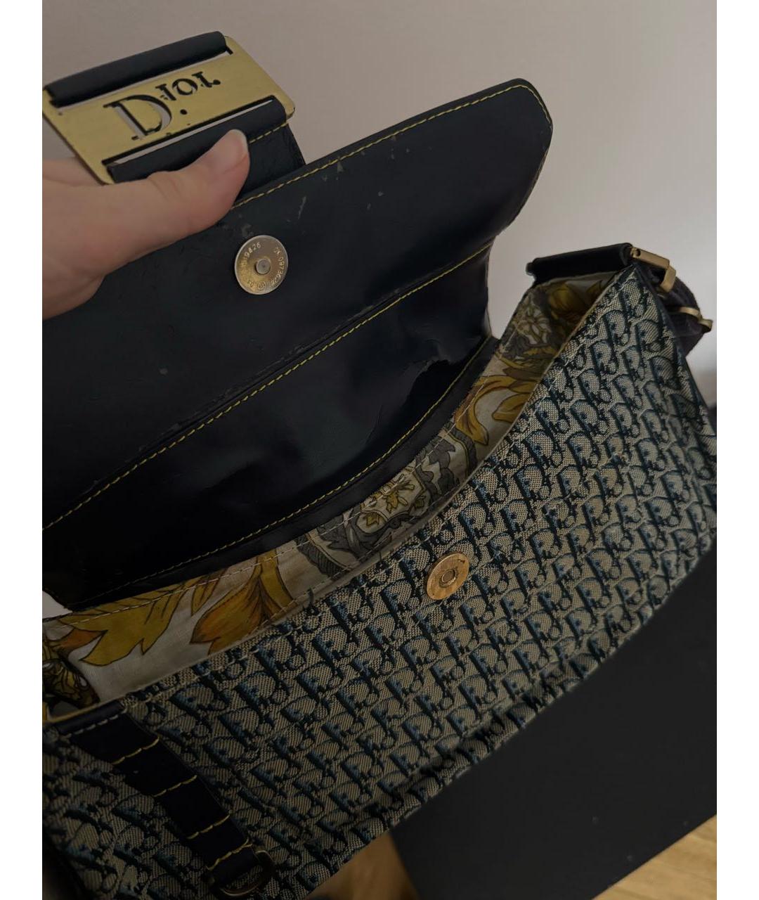 CHRISTIAN DIOR Синяя жаккардовая сумка через плечо, фото 4