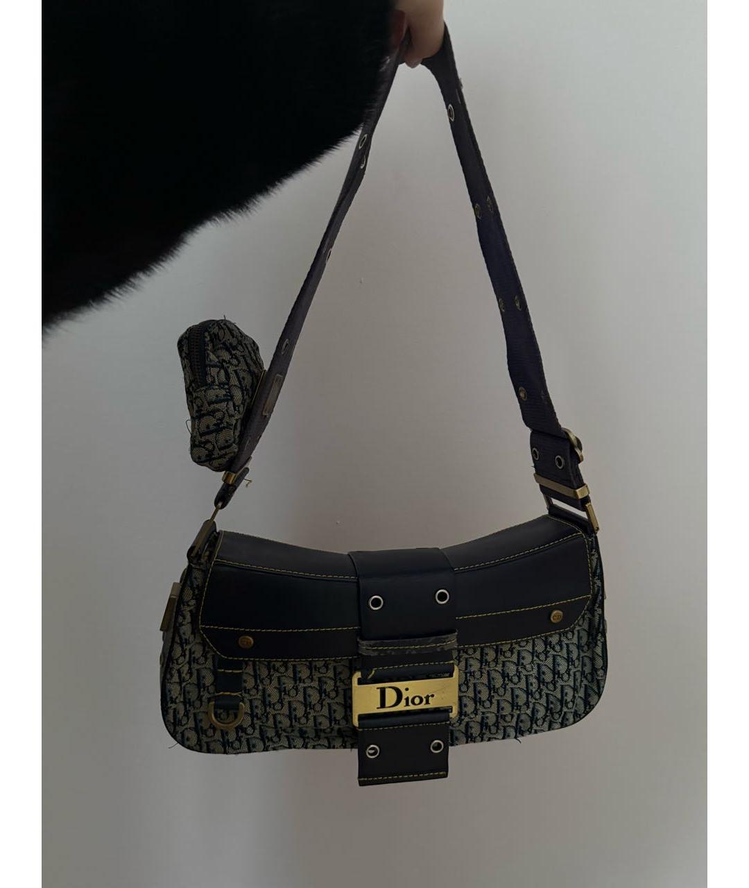 CHRISTIAN DIOR Синяя жаккардовая сумка через плечо, фото 2