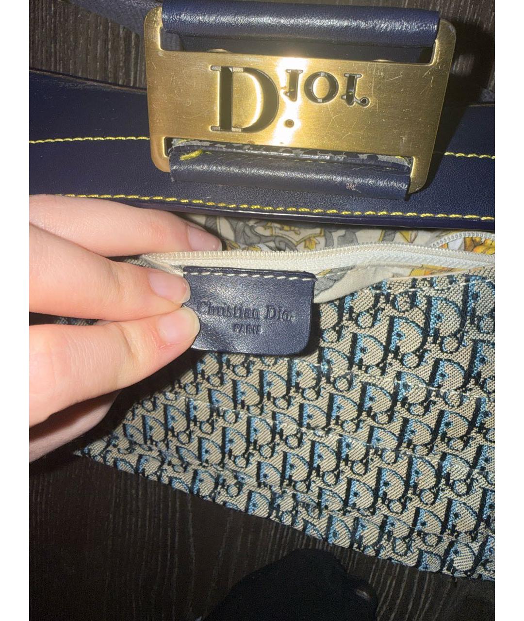 CHRISTIAN DIOR Синяя жаккардовая сумка через плечо, фото 6